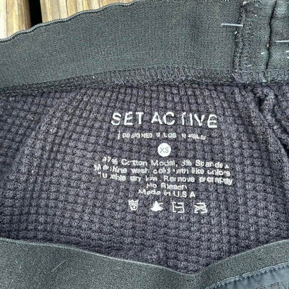 SET Active Black Waffle Knit Pants - Picture 4 of 5
